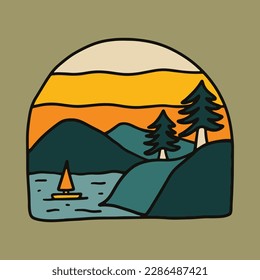 Quiet nature graphic illustration vector art t-shirt design