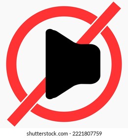 Quiet. Not loud. Keep quiet. No sound. Commercial line vector icon for websites and mobile minimalistic flat design.