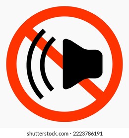 Quiet. Not loud. Keep quiet. No sound. Commercial line vector icon for websites and mobile minimalistic flat design.