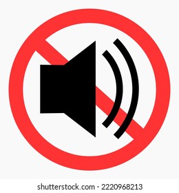 Quiet. Not loud. Keep quiet. Sound ban. No sound. Vector icon.