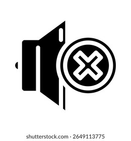 quiet operation glyph icon vector. quiet operation sign. isolated symbol illustration