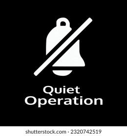 Quiet Operation Icon Isolated on Black Background