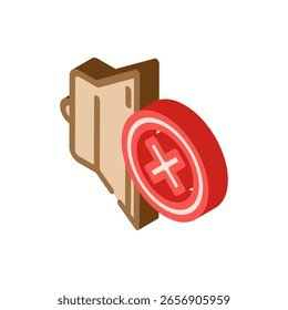 Isometrischer Ikonenvektor für den leisen Betrieb. Betriebsruhezeichen. einzelne Symbolgrafik