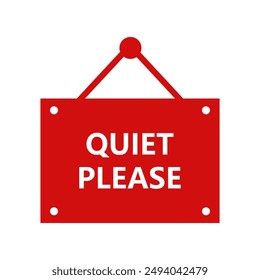 Silencio por favor icono ilustrado en el fondo