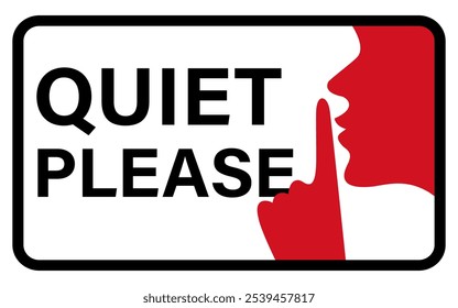 Quiet please, Keep noise down zone. Quiet zone Isolated on white background.