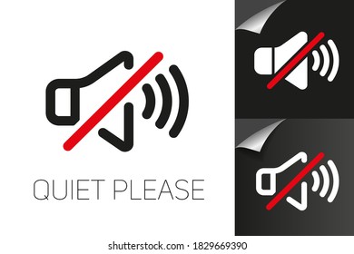 Quiet Please Set Vector Icons Crossed Stock Vector (Royalty Free ...