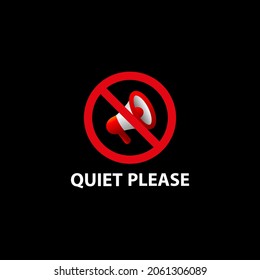 Quiet Please Sign On Black Background Stock Vector (Royalty Free ...