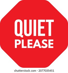 Quiet please vector sign board isolated on white background