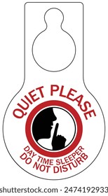 Silencio, por favor, letrero de advertencia y etiquetas