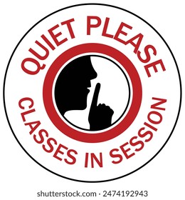Quiet please warning sign and labels