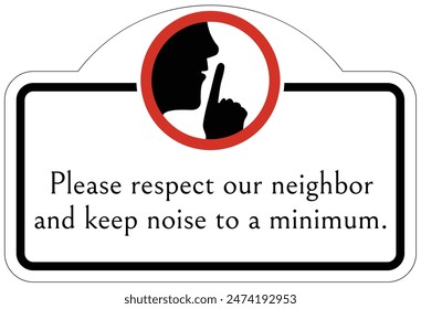 Quiet please warning sign and labels