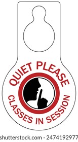 Silencio, por favor, letrero de advertencia y etiquetas