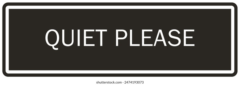 Silencio, por favor, letrero de advertencia y etiquetas