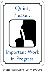 Quiet please warning sign and labels