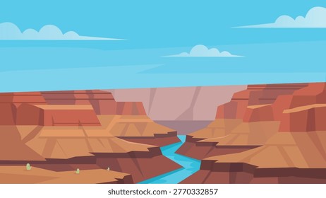 Quiet River Thread Through Giant Canyon Flat Design