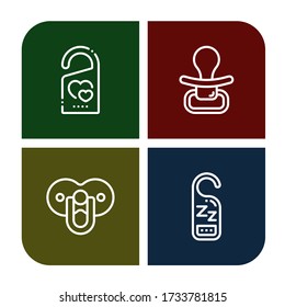 ruhige, einfache Symbole. Enthält solche Icons wie Do not störb, Pacifier, kann für Web, mobil und Logo verwendet werden