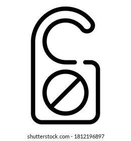Quiet space door tag icon. Outline quiet space door tag vector icon for web design isolated on white background