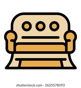 Quiet spaces sofa icon. Outline quiet spaces sofa vector icon color flat isolated