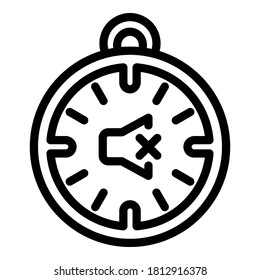 Quiet spaces stopwatch icon. Outline quiet spaces stopwatch vector icon for web design isolated on white background