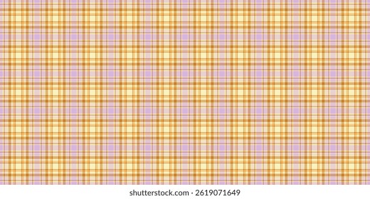 Quiet vector background pattern, decoration fabric tartan texture. Buffalo seamless check textile plaid in light and orange colors palette.