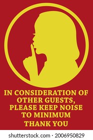 Quiet zone do not please keep noise to minimum vector illustration