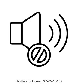 Quiet Zone Outline Icon Vector Illustration