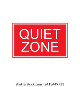 quiet zone sign. vector icon