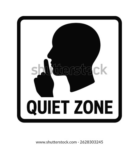 Quiet zone sign vector illustration shushing silence icon graphic design for noise free environment area 100