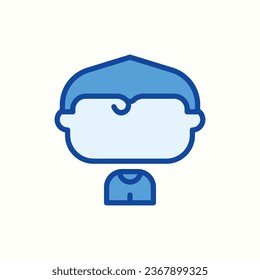 quiff blue icon, isolated icon in light background, perfect for website, blog, logo, graphic design, social media, UI, mobile app