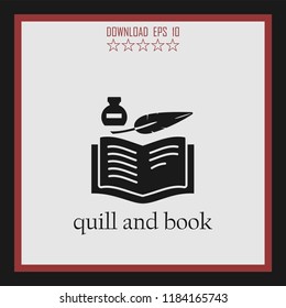quill and book vector icon