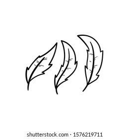 Quill doodle icon vector hand drawing 