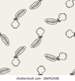 Quill doodle seamless pattern background