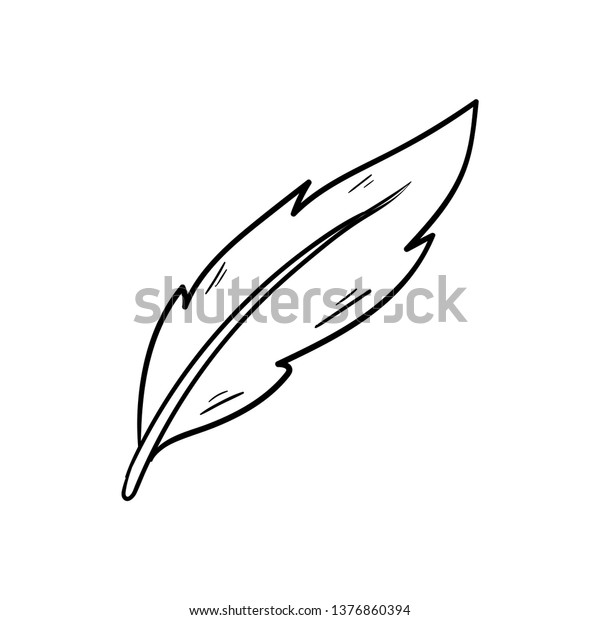 Quill Doodle Vector Drawing Stock Vector (Royalty Free) 1376860394 ...