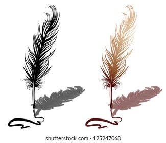 Quill with drawn line