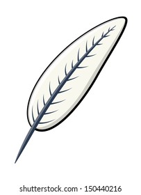 Quill Feather - Cartoon Vector Illustration