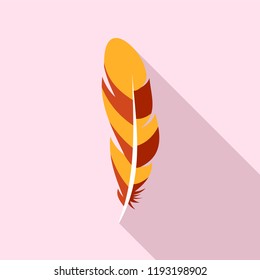 Quill feather icon. Flat illustration of quill feather vector icon for web design
