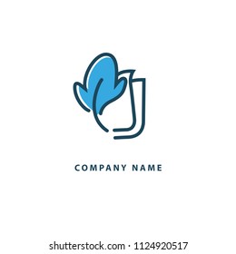 Quill Feather Pen Concept Logo. Blog, note, encyclopedia, online courses, sketch art, webinar, stationery, education sign. Calligraphy icon. Vector logotype design pen and paper.