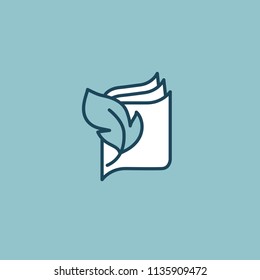 Quill Feather Pen Concept Logo. Blog, note, encyclopedia, online courses, sketch art, webinar, stationery, education sign. Calligraphy icon. Vector logotype design pen and paper.