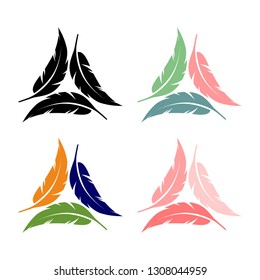 quill Feather Pen Logo Elegant design vector template
