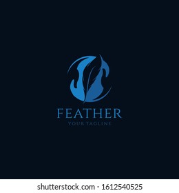 Quill Feather Pen Logo Elegant design vector template. Law, Legal, Lawyer, Copywriter, Writer. Stationary Logotype concept icon.