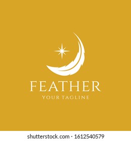 Quill Feather Pen Logo Elegant design vector template. Law, Legal, Lawyer, Copywriter, Writer. Stationary Logotype concept icon.
