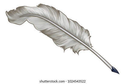 A Quill Feather Plume Ink Pen Cartoon