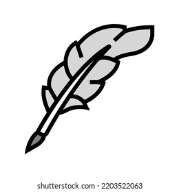 quill feather soft fluffy color icon vector. quill feather soft fluffy sign. isolated symbol illustration