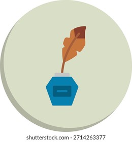 Ícone de Estilo de Círculo Plano Quill