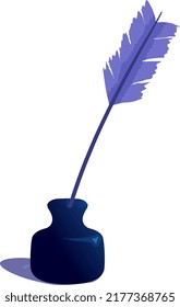 Una caldera en una botella de vidrio.
Vector.