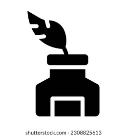 quill glyph icon illustration vector graphic