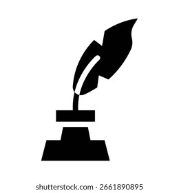 ícone de glifo de quill gráfico vetorial de ilustração. Elemento simples ilustração vetor gráfico, adequado para aplicativo, sites e apresentações isolados no fundo branco