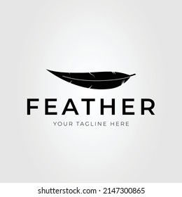 quill or goose feather or plumage logo vector illustration design
