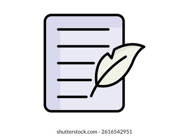 Quill icon. colored outline icon style. icon related to finality of decisions. law elements vector illustration