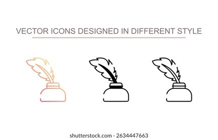 Quill icon design with white background stock illustration
